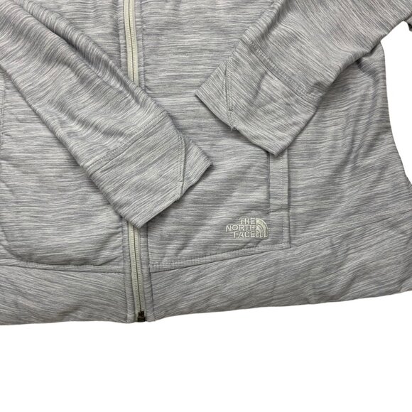 The North Face Pseudio Puffer Jacket XL Gray Thumb Holes Zip Up Hiking NF00CC9L - Picture 7 of 13